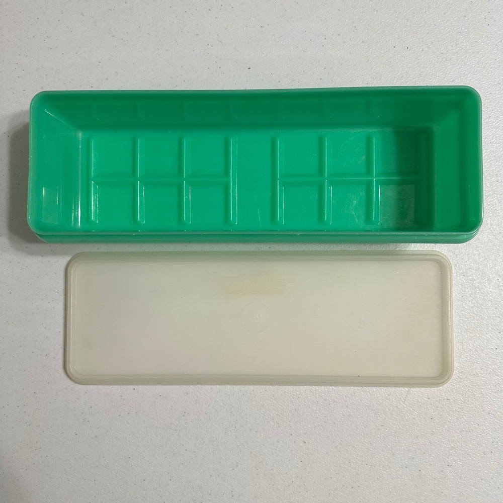 Vintage Tupperware 892-3 Jadeite Green Celery Crisper Storage Container & Lid